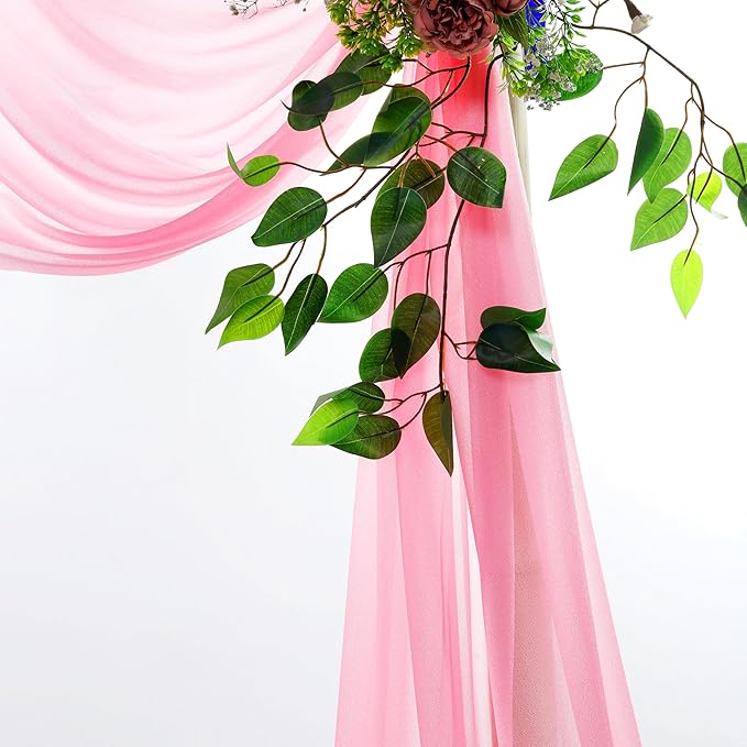 Backdrop Fabric Panel, Coral Sheer Chiffon, 30 In x 40 Ft