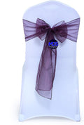 MDS Pack of 150 PCS Organza Chair Sashes Wider Dining Chair Bows Ribbon Tie Back for Wedding Party Birthday Bridal Shower Reception Event Banquet Home Chair Cover Decoration - Plum