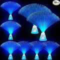 Patelai 10 Pcs LED Fiber Optic Lamp Color Changing Fiber Optic Night Light with Multicolor Glow Decorative Table Centerpiece for Sensory Bedroom Halloween Party Holiday Decorations (Crystal,Blue)