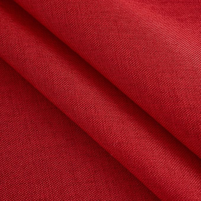 NLMUVW Red Linen Tablecloth Round, Christmas Table Cloth Water Resistant Textued Table Cover for Kitchen Dining Coffee Party, 48 Inch
