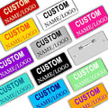 Custom Name Tags ID Badges with Logo Name Personalized Name Badges Custom Name Tag ID Badges with Pin Backing Customizable Name Badges for Business Offices Stores Restaurant, 1.5x2.8 in, 2PCS