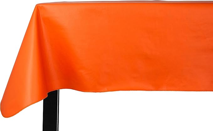 Vinyl Tablecloth, Orange Rectangle 52 x 90 Inch, 6.0 Gauge
