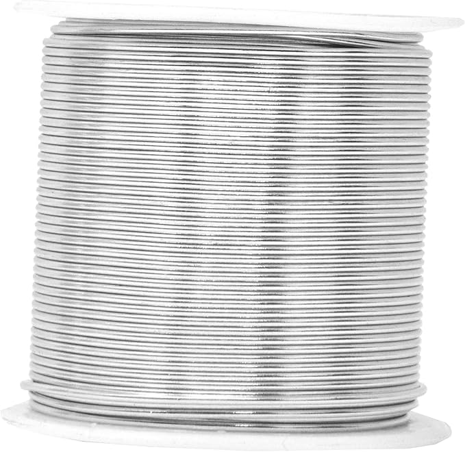Mandala Crafts 18 Gauge Anodized Aluminum Craft Wire for Jewelry Making - 450 FT Colored Flexible Silver Copper Gold True Blue Purple Pink Wire - Bendable for Bonsai Armature Crafting Sculpting