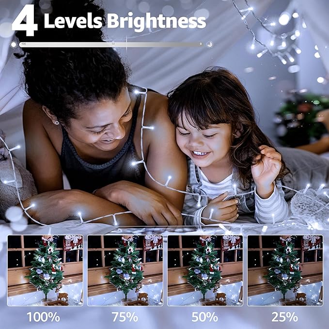 String Lights, 328 Ft, 1000 LED Cool White Outdoor Christmas Lights