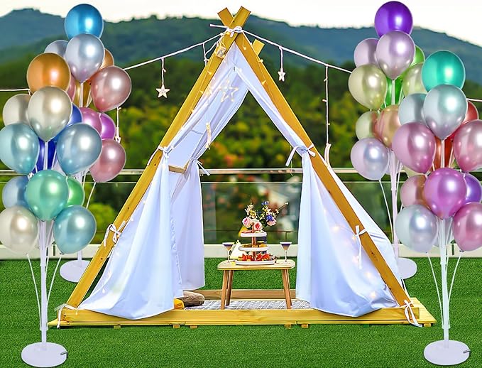 Balloon Arch Stand Kit, 4 Sets, 62 Inch Transparent PVC Poles