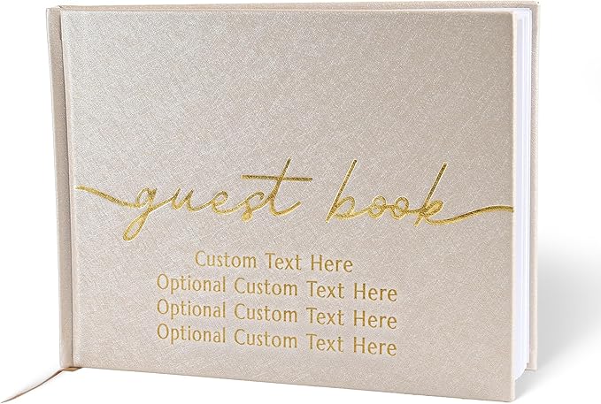 Guestbook for Parties with 110 Lined Pages and Satin Ribbon Bookmark