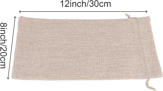 Burlap Gift Bags, 30 Count, 8 x 12 Inch Linen with Drawstring