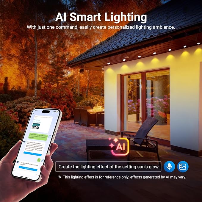 String Lights, 48ft Color Changing Outdoor LED, App and Voice Control