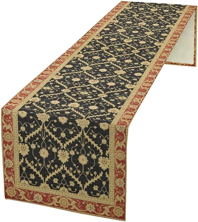Vintage Morris Floral Table Runner, Boho Rustic Farmhouse Flower Pattern for Home Kitchen Table Decor Dining Coffee Room Party Decor 13x36in