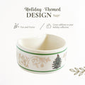 Napkin Rings, Set of 4 Porcelain Christmas Tree Design with Gold Accents