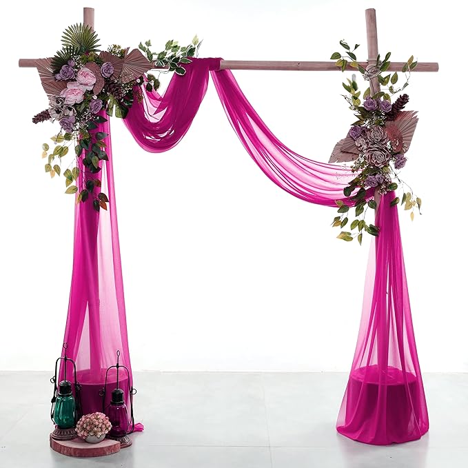Backdrop Panel, Magenta Sheer Chiffon, 30 Inch x 40 Feet