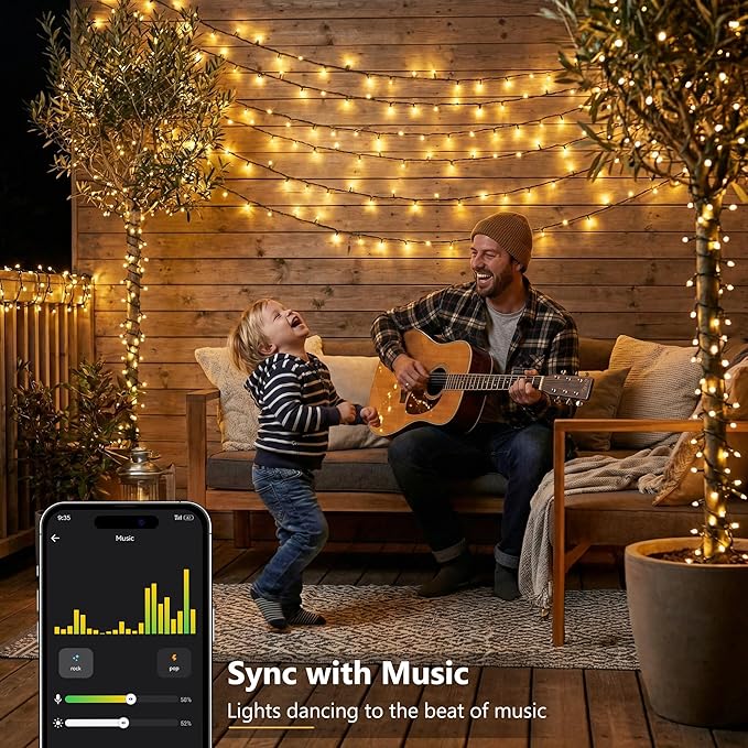 Indoor String Lights 65.61ft 200 LED Warm White WiFi Smart Lights