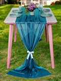 MDS Halloween Chiffon Table Runner - 5 Pack, 29 x 170 Inches, 14ft Each - Sheer Spooky Table Runners for Haunted House Parties, Trick-or-Treat Tables, Witchy Décor, Wedding & Events - Dark Teal