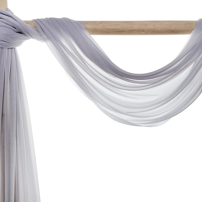 Backgrounds: Cool Grey Sheer Chiffon Drape Fabric, 30 x 40 Ft Panel