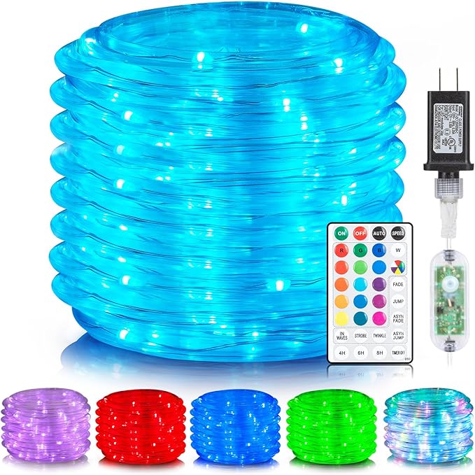 LED String Lights, 99 ft Outdoor Rope Lights with 16 Colors and Remote