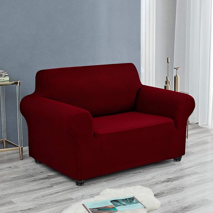 Sofa Slipcover for Armchairs, Stretch Polyester-Spandex, Red Dahlia
