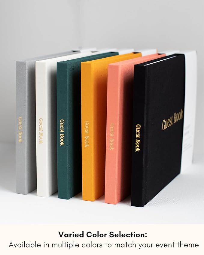 Guestbook with Linen Hardcover and Polaroid-Friendly Pages