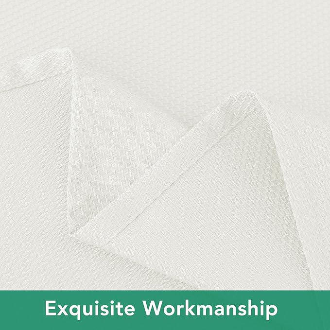 Biscaynebay Textured Fabric Square Tablecloths 90x90 Inches, Ivory Water Resistant Card Table Cloth Folding Table Cover for Dining, Kitchen, Wedding and Parties etc. Machine Washable