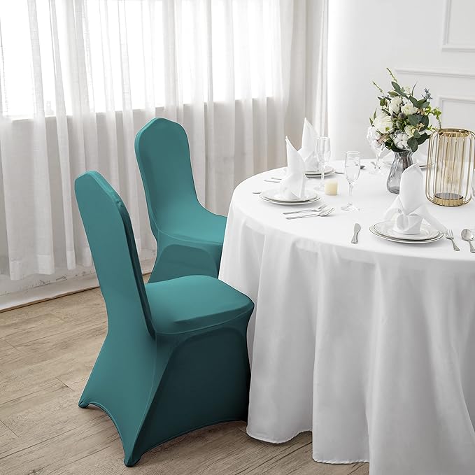 SUPERO Waterproof Spandex Chair Cover 25PCS, Stretch Dining Chair Covers, Polyester Outdoor Chair Covers, Protector Stretch Chair Cover for Party Universal, Banquet, Wedding Event, Hotel(Turquoise)