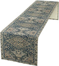 Vintage Boho Floral Table Runner, Rustic Country Farmhouse Blue Grey Retro Flower Pattern for Home Kitchen Table Decor Dining Coffee Room Party Decor 13x108in