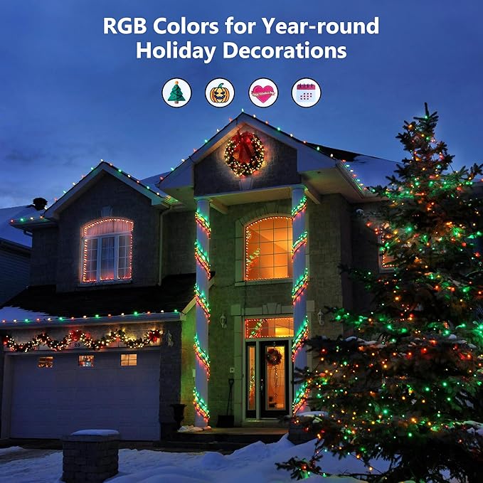 LED String Lights, 66 ft Multicolor with 48-Key Remote and Timer
