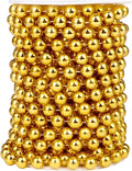[33 Feet] Gold Pearl Beads Garland, 10MM 11 Yards Gold Faux Pearl Beads String Roll Bulk for DIY Craft Christmas Tree Wedding Party Decoration