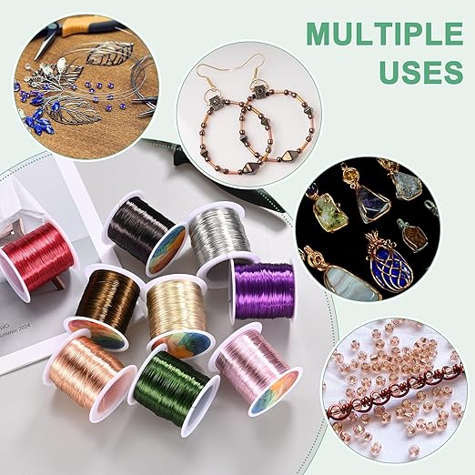 0.4mm Jewelry Wire, 26 Gauge 328FT Craft Wire Copper Beading Wire for Jewelry Making/Planting/Weaving/DIY Crafting, Soft Metal Wires [100M, Rose Golden]