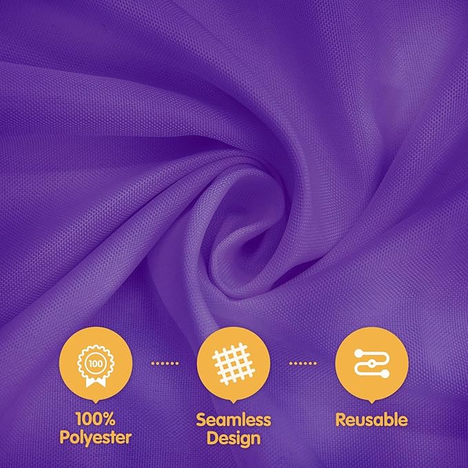 BRILLMAX 6 Pack Purple Tablecloths for 6 Foot Rectangle Tables 90 x 132 Inch - 6ft Rectangular Bulk Linen Polyester Fabric Washable Cloth Cover for Wedding Reception Banquet Birthday Party
