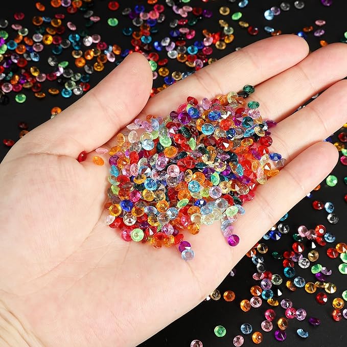 PATIKIL 10000 Pcs Wedding Table Scatter Confetti Crystals 4.5mm Acrylic Diamonds Vase Fillers Gems for Table Centerpiece Decorations Party Vase Beads, Black