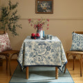 Tablecloth 55 x 71 Inch Rectangular, Linen-Polyester Blend, Blue