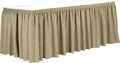 Ultimate Textile Pleat Polyester Fabric Table Skirt - Machine Washable Flame Resistant with Clips for Events, Weddings & Trade Shows, Cut & Sewn in Paterson, NJ - Camel, 21' Shirred Pleat