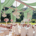 MODFUNS Ceiling Drapes for Weddings Sage Green Ceiling Draping Fabric 2 Panels 5x30ft Chiffon Wedding Arch Drapery Sheer Curtain Drapes Voile Ceiling Curtain for Wedding Party Ceiling Decor