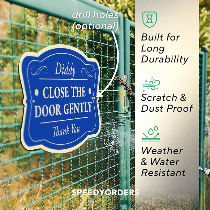 Custom Metal Signs, Personalized Aluminum, Custom Driveway, Waterproof USA Design 3 Blue Steel 42x28