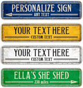 Custom Signs Outdoor Metal, Personalized Street Sign for Home Bar Wall Decor, Fade Resistant .040 Aluminum, 4 x 18 Inches