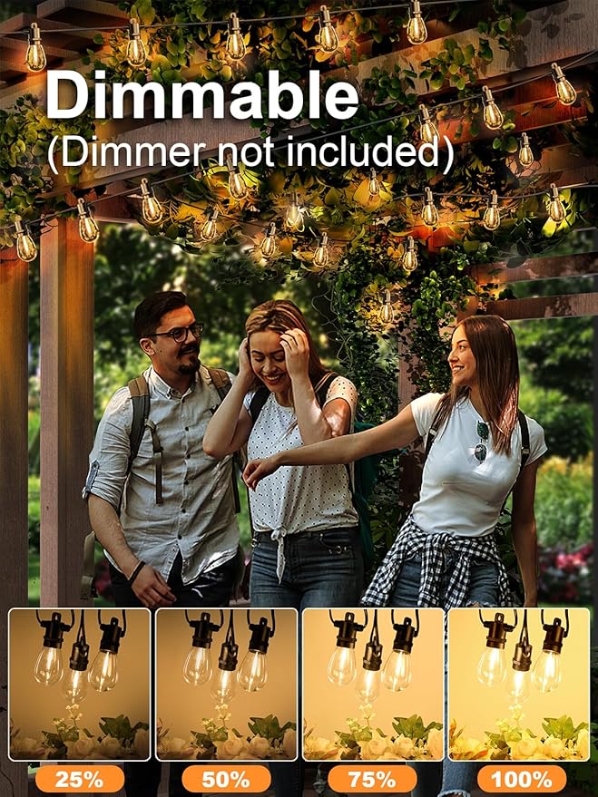String Lights 300 FT Waterproof LED Warm White Outdoor Patio