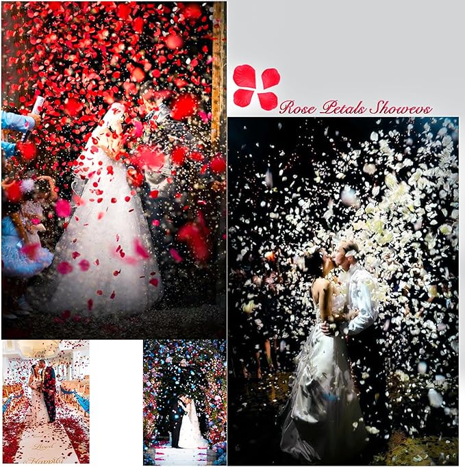 1000Pcs Rose Petals, Artificial Flower Petals Fake Silk Red Rose Petals for Romantic Night,Wedding,Proposal Anniversary Flower Decorations (Green)