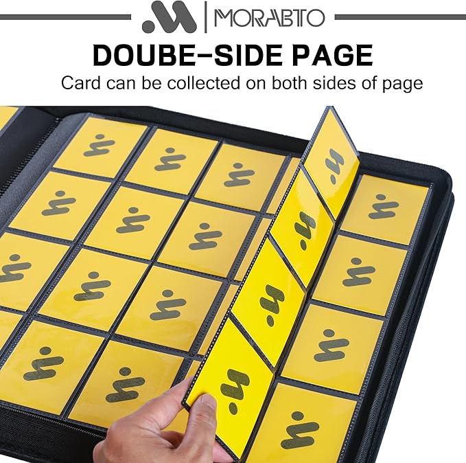 Card Binder 20 Pocket,Trading Card Binder Holds up to 2000 Cards with 50 Sleeves,Zipper Card Holder Album Compatible with TCG Card/Game Cards/Sports Card