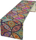 Boho Floral Table Runner,Colorful Flower Retro Bohemian Table Cloth Kitchen Dining Table Home Party Decoration 13x90 Inch