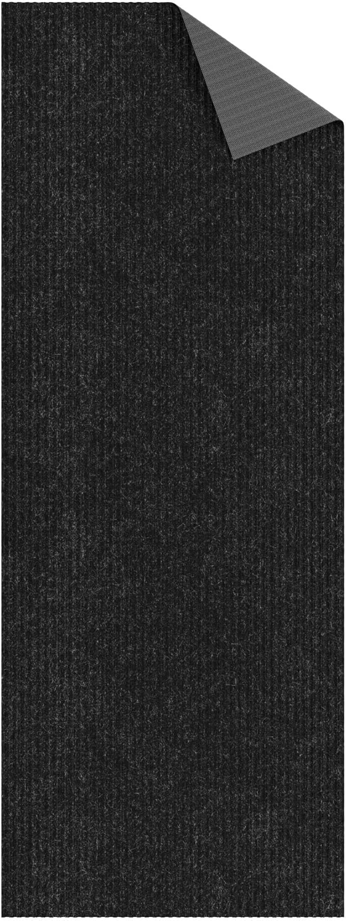 Ottomanson 3'11" x 6' Mud Mat Area Rug Scraper Carpet - Non-Slip, Dirt Trapping for Indoor & Outdoor Use - Ideal for Entryway, Garage, Kitchen, Patio & High-Traffic Areas, Black