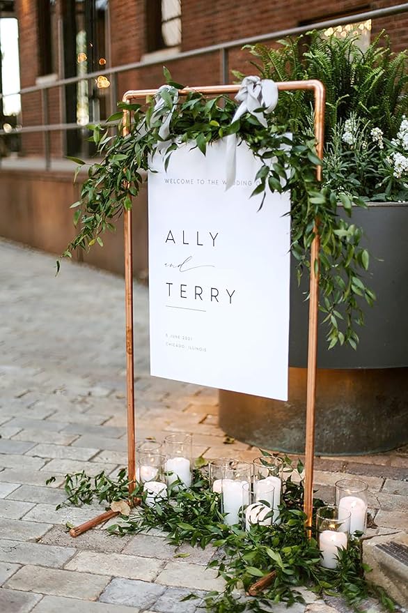 Welcome Wedding Sign Personalized, Personalized Wedding Welcome Sign Minimalist Modern