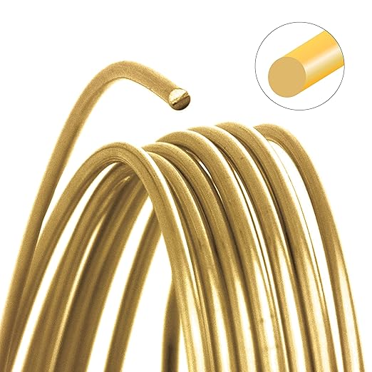The Beadsmith Wire Elements Craft Wire – Tarnish Resistant, Soft Temper, Round, Gold Color – 2.0mm, 12 Gauge, 5 Foot Spool – Jewelry Making, Wire Wrapping, Floral, & Other DIY Crafts