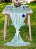 MDS Halloween Chiffon Table Runner - 25 Pack, 29 x 170 Inches, 14ft Each - Sheer Spooky Table Runners for Haunted House Parties, Trick-or-Treat Tables, Witchy Décor, Wedding & Events - Teal
