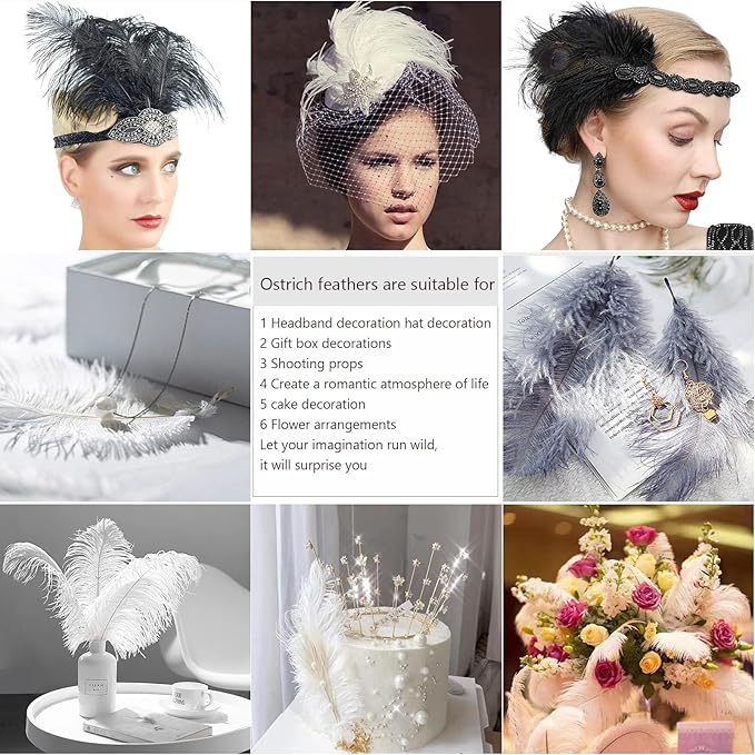 THARAHT Hot Pink Ostrich Feathers 24pcs Natural Bulk 8-10Inch 20cm-25cm for Crafts Wedding Party Centerpieces Easter Gatsbi and Home Decoration Feathers