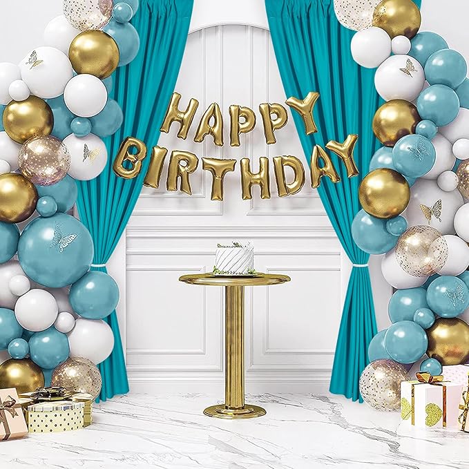 DWCN 10x8 FT Turquoise Backdrop Curtains for Parties, Photography Backdrop Drapes with Rod Pockets for Wedding Decorations Stage Birthday Family Gatherings, 2 Panels 5ft x 8ft