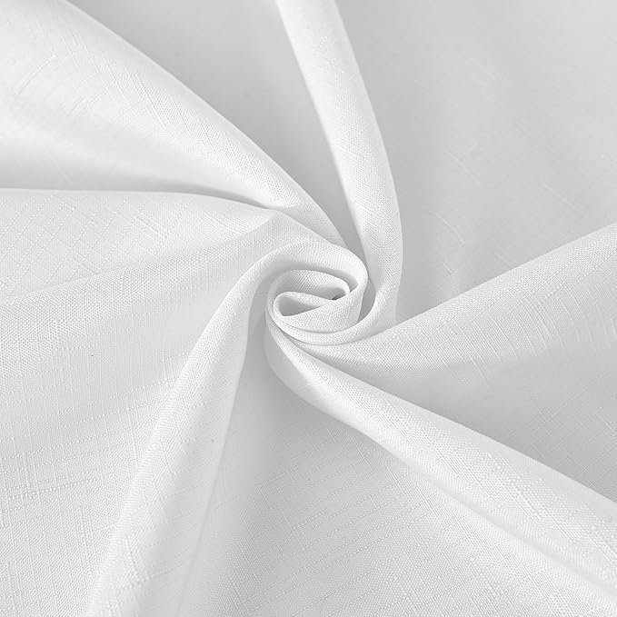 Fitable Faux Linen Tablecloths Rectangle 60 x 102 Inch - 2 Pack Textured Table Clothes for 6 Foot Tables, White Faux Burlap Kitchen Table Covers for Wedding, Party, Farmhouse, Banquet, Dining