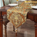 Deluxe Embroidered Table Runner 84" Decoration for Wedding Reception Banquet Meeting Tables Caramel