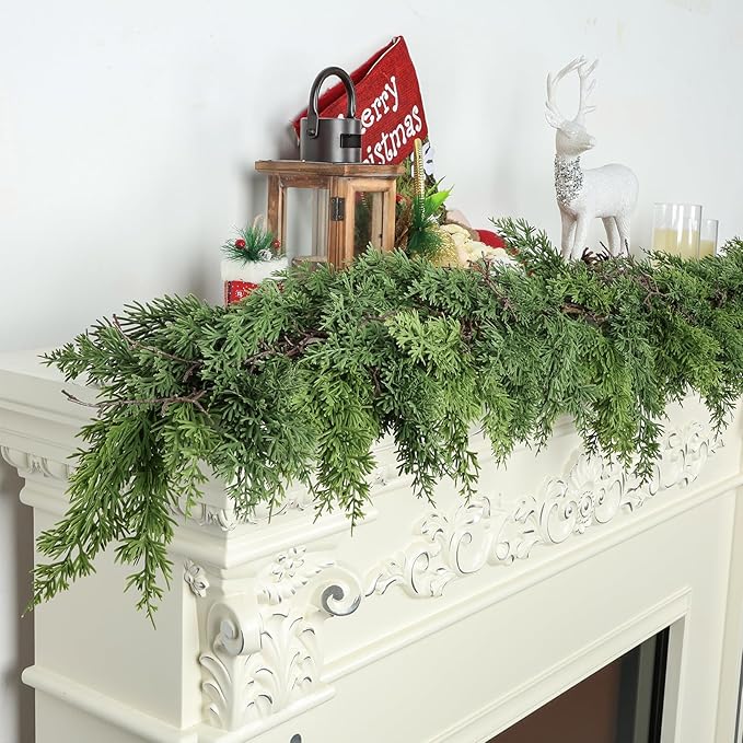 Garland, 6 Ft Green Polyethylene Greenery with Ring Hook