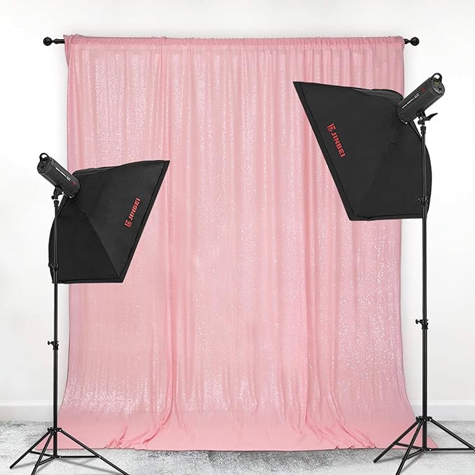 Backdrop, Pink Sequin, 6 Ft x 6 Ft for Parties and Events