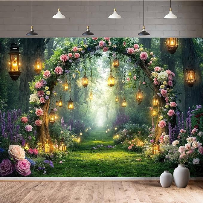 6x4ft Purple Flower Wedding Photography Backdrop Lavender Floral Wedding Bridal Photography Backdrop Anniversary Birthday Baby Shower Girl Party Banner Photo Booth Props Background Wall Decor
