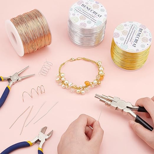 BENECREAT 20 Gauge 770FT Aluminum Wire Anodized Jewelry Craft Making Beading Floral Colored Aluminum Craft Wire for Gem Wrapping, Model Jewelry Making- Blue